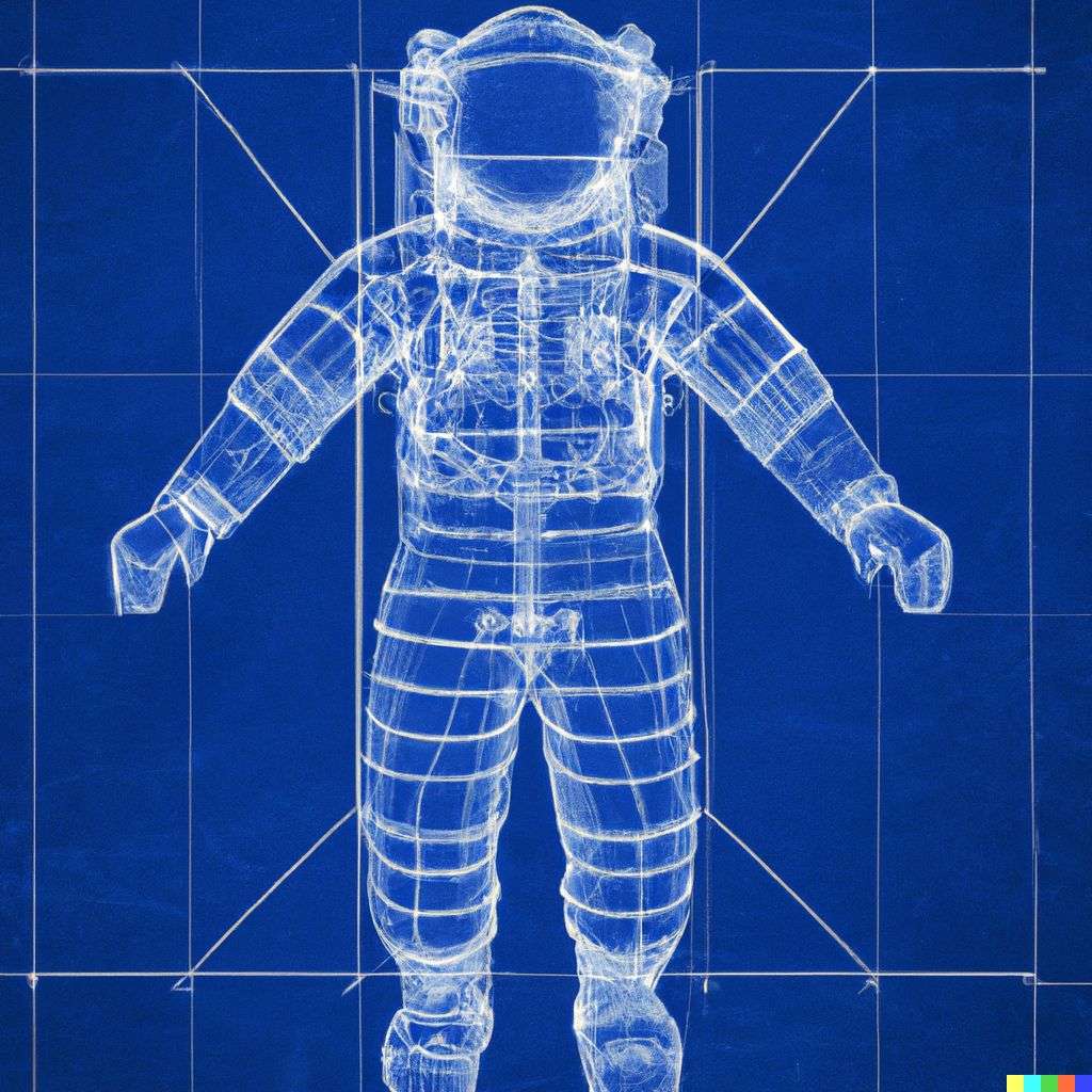 an astronaut, blueprint